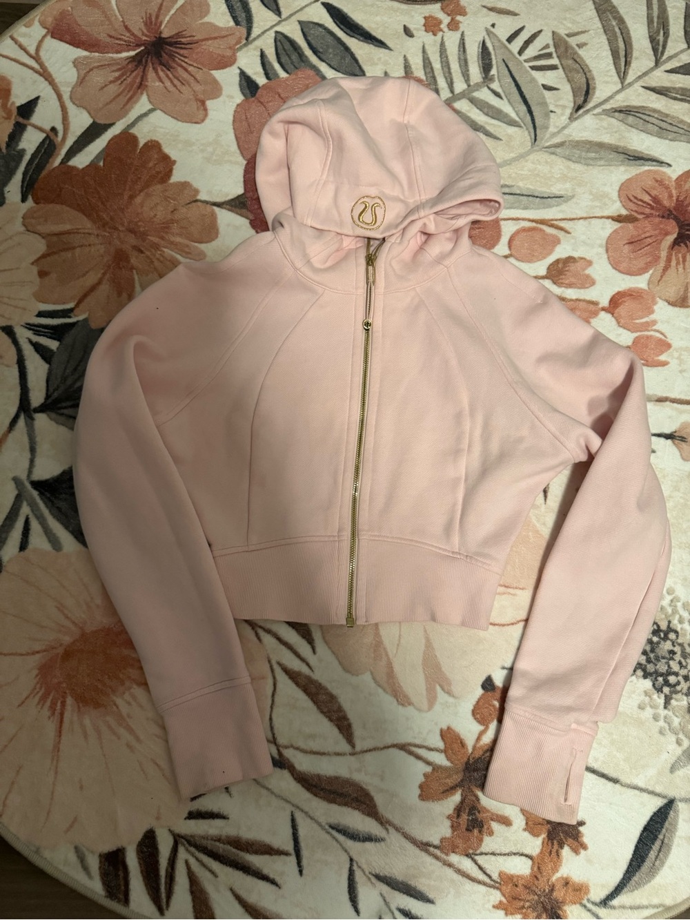 lululemon athletics Scuba Gold Pink Cropped Hooded Jacket